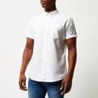 River Island Mens White Short Sleeve Oxford Shirt