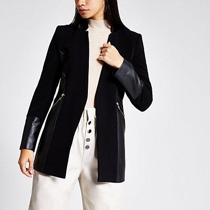 River Island Womens Blocked Panel Zip Pocket Blazer