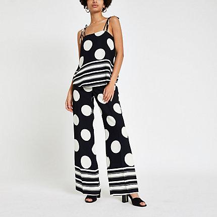 River Island Womens Spot Tie Shoulder Cami Top