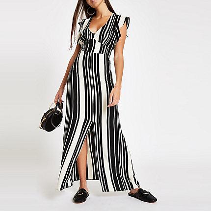 River Island Womens Stripe Split Front Dress