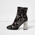 River Island Womens Embroidered Sequin Block Heel Boots