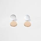 River Island Womens Silver And Rose Gold Tone Disc Earrings