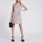 River Island Womens Petite Floral Lace-up Frill Swing Dress