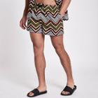 River Island Mens Zig Zag Print Swim Trunks