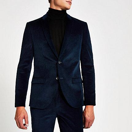 River Island Mens Cord Single Breasted Skinny Suit
