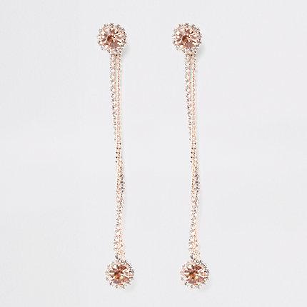 River Island Womens Gold Tone Front And Back Drop Earrings