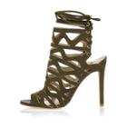 River Island Womens Suede Caged Sandals