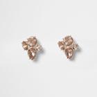 River Island Womens Rose Gold Tone Jewel Stud Earrings