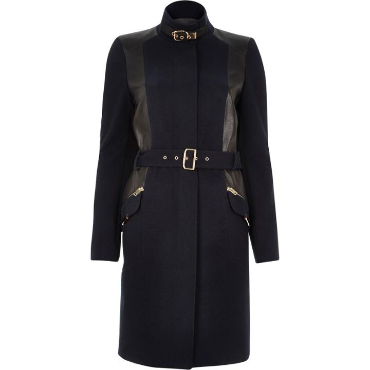 River Island Womens Structured Belted Military Coat