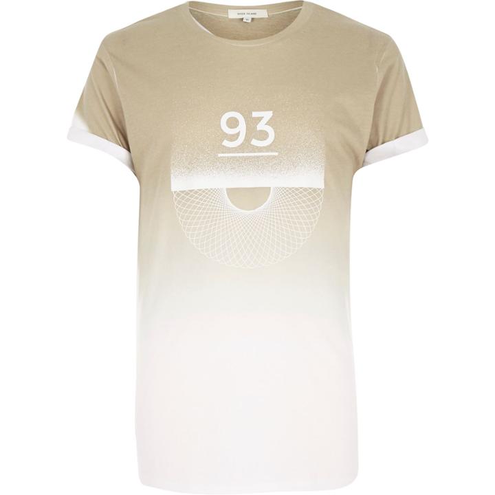 River Island Mensbrown 93 Fade Print T-shirt