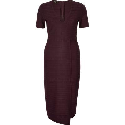 River Island Womens Ribbed Wrap Detail Dress
