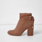River Island Womens Tie Back Block Heel Ankle Boots