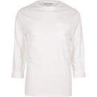 River Island Mens White Slim Fit Long Sleeve Pocket T-shirt