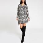 River Island Womens Snake Print Drape Front Swing Dress