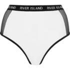 River Island Womens White Mesh Insert High Waisted Bikini Bottoms