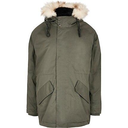 Mens Bellfield Faux Fur Hooded Parka Jacket