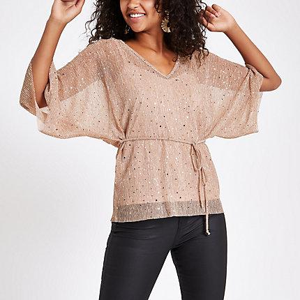 River Island Womens Sequin Kimono Top