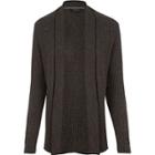 River Island Mensdark Ribbed Muscle Fit Cardigan