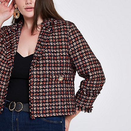 River Island Womens Plus Boucle Glitter Blazer