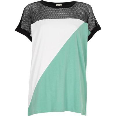River Island Womens Block Mesh T-shirt