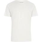 River Island Mens White 'la' Circle Print Slim Fit T-shirt