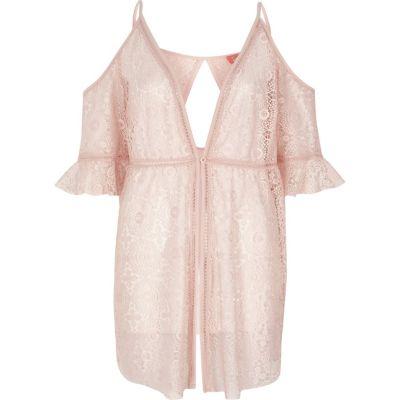 River Island Womens Lace Cold Shoulder Beach Cover Up