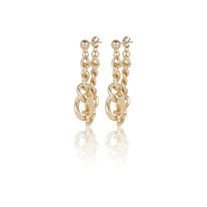 River Island Womens Gold Tone Chain Front And Back Earrings