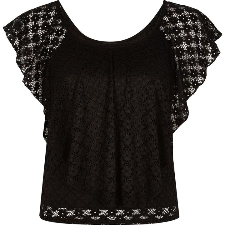 River Island Womens Daisy Lace Overlay Bardot Top
