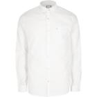 River Island Mens White Wasp Embroidered Pocket Oxford Shirt