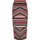 River Island Womens Stripe Knitted Midi Pencil Skirt