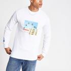 River Island Mens White 'california' Printed T-shirt