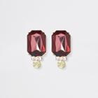 River Island Womens Gold Colour Jewel Drop Earrings
