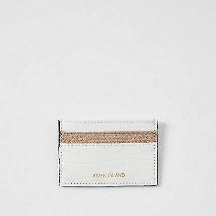 River Island Womens White Croc Card Holder