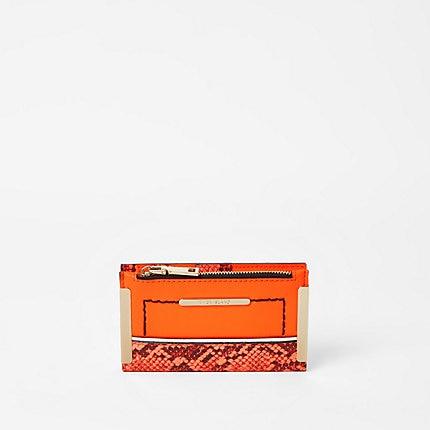 River Island Womens Neon Snake Print Mini Fold Out Purse