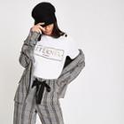 River Island Womens White 'eternel' Button T-shirt