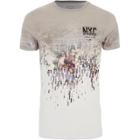 River Island Mens White Floral Extreme Muscle Fit T-shirt
