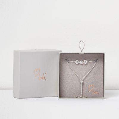 River Island Womens Love Luli Silver-plated Diamant Y Bracelet