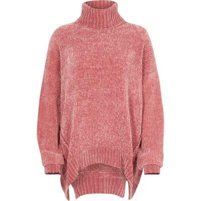 River Island Womens Chenille Knit Oversized Roll Neck Jumper