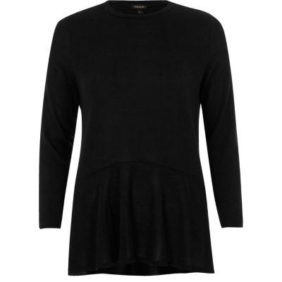 River Island Womens Knit Soft Peplum Top