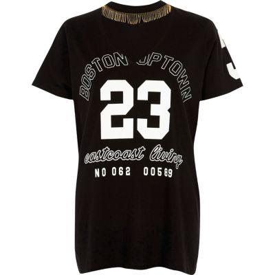 River Island Womens '23' Print Chocker Necklace T-shirt