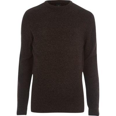 River Island Mens Textured Knit Slim Fit Sweater