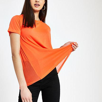 River Island Womens Pleated T-shirt