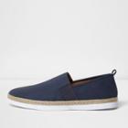 River Island Mensnavy Nubuck Espadrille Plimsolls