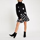 River Island Womens Polka Dot Frill Hem Slip Dress