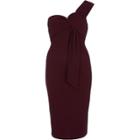 River Island Womens Rib One Shoulder Twist Midi Dress