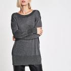 River Island Womens Knit Metallic Stitch Crew Neck Jumper