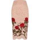 River Island Womens Lace Floral Embroidered Pencil Ski