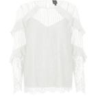 River Island Womens White Lace Mesh Long Sleeve Top