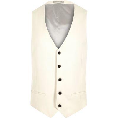 River Island Mens White Suit Vest