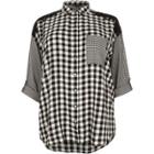 River Island Womens Plus Mixed Gingham Print Shirt